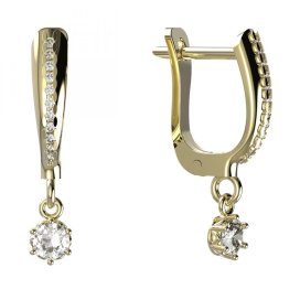 BG zlaté náušnice 1293 Žluté zlato - 585 Diamant