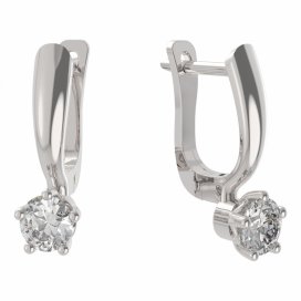 BG zlaté náušnice 874 Bílé zlato - 585 Diamant