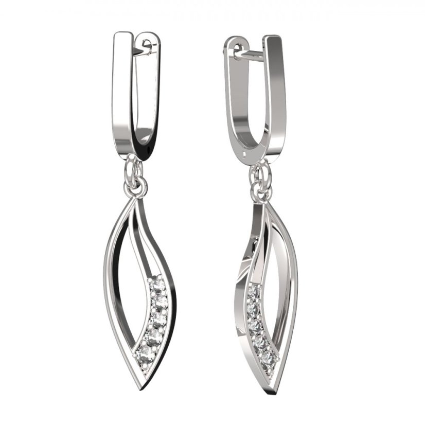 BG zlaté náušnice 462 Bílé zlato - 585 Diamant