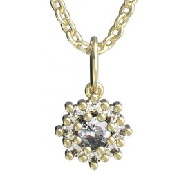 BeKid dětský přívěšek kytička 319 Žluté zlato - 585 Diamant