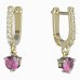 BeKid, Gold kids earrings -782 - Switching on: English, Metal: Yellow gold 585, Stone: Pink cubic zircon