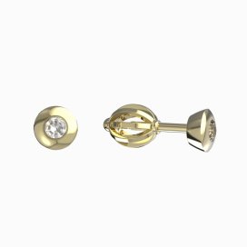BG zlaté náušnice 732 Žluté zlato - 585 Diamant