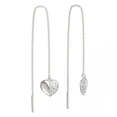 BG zlaté náušnice srdíčko 865 Bílé zlato - 585 Diamant