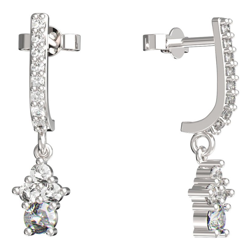 BeKid dětské náušnice 159 Bílé zlato - 585 Diamant