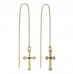 BeKid, Gold kids earrings -1110 - Switching on: Chain 9 cm, Metal: Yellow gold 585, Stone: Dark blue cubic zircon