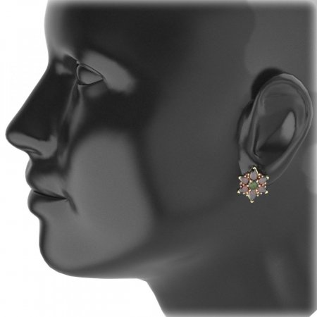 BG earring soliterho tvaru 409-07 - Metal: Silver 925 - rhodium, Stone: Garnet
