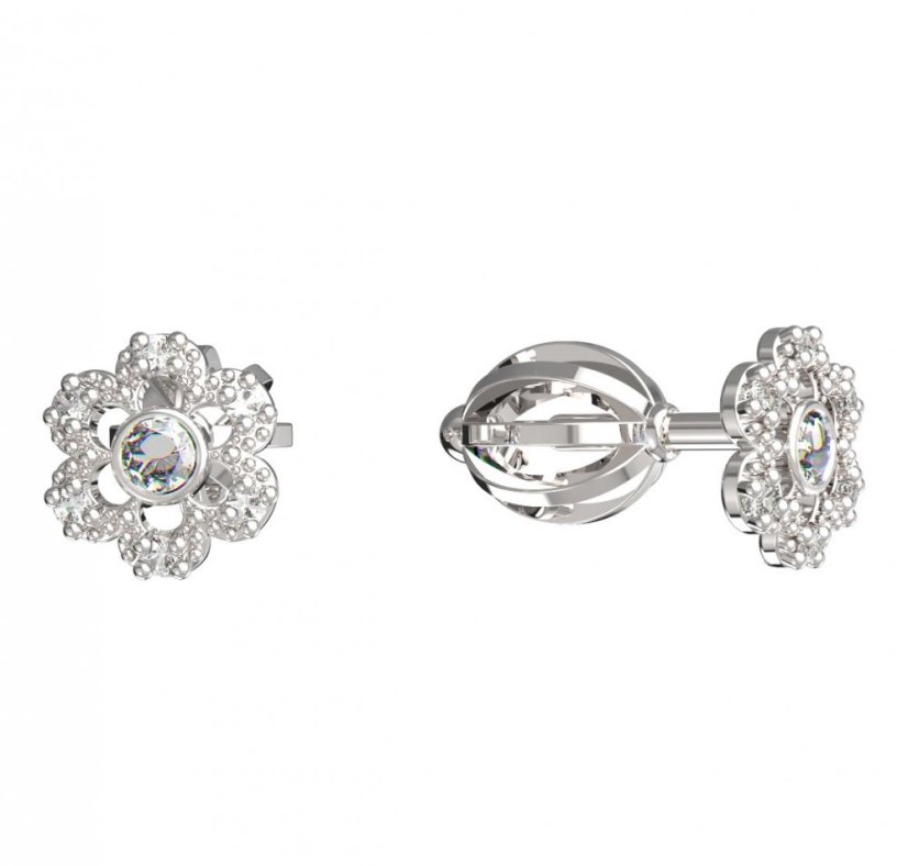 BeKid dětské náušnice šestilístek 854 Bílé zlato - 585 Diamant