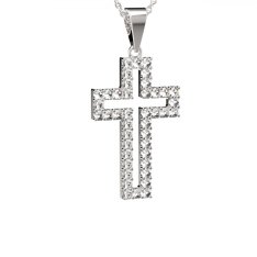 BG zlatý přívěšek křížek 238 Bílé zlato - 585 Diamant