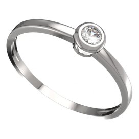 BG zlatý prstýnek 550 C Bílé zlato - 585 Diamant