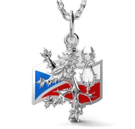 BG přívěšek-Český lev 1200 Bílé zlato - 585