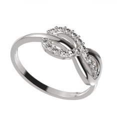 BG zlatý prsten 1488 Bílé zlato - 585 Diamant
