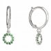 BeKid, Gold kids earrings -855 - Switching on: Circles 12 mm, Metal: White gold 585, Stone: Green cubic zircon