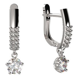 BG zlaté náušnice 874 Bílé zlato - 585 Diamant