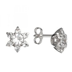 BG zlaté náušnice hvězdička 978 Bílé zlato - 585 Diamant