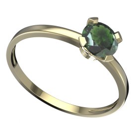 BG vltavínový prsten 558C Žluté zlato - 585 Vltavín