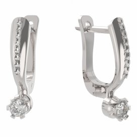 BG zlaté náušnice 553 Bílé zlato - 585 Diamant