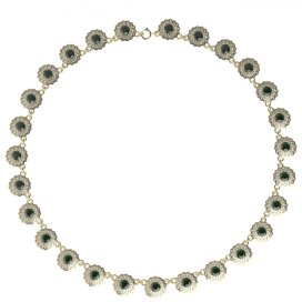 BG náhrdelník  463 Žluté zlato - 585 Vltavín a  kubický zirkon