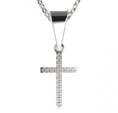BG zlatý přívěšek křížek 1167 Bílé zlato - 585 Diamant