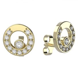 BG zlaté diamantové náušnice 1579 Žluté zlato - 585 Diamant lab-grown