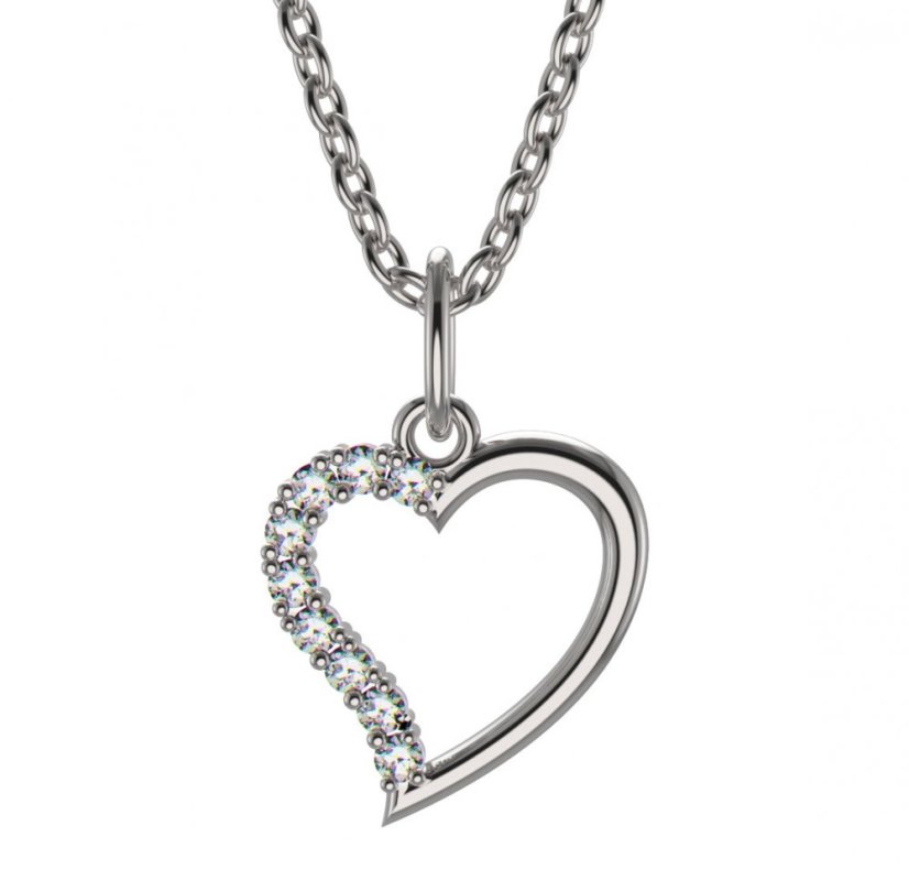 BeKid dětský přívěšek srdíčko 1250 Bílé zlato - 585 Diamant