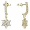 BeKid, Gold kids earrings -090 - Switching on: Pendant hanger, Metal: White gold 585, Stone: Red cubic zircon