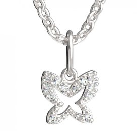 BeKid dětský přívěšek  motýlek 846 Bílé zlato - 585 Diamant