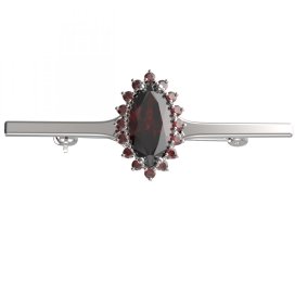BG brož 513I Stříbro 925 - rhodium Granát