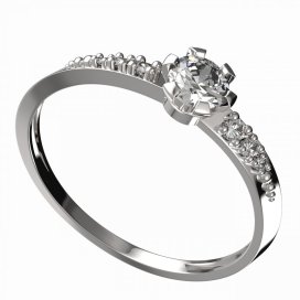 BG zlatý diamantový prstýnek 556 D Bílé zlato - 585 Diamant lab-grown