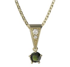 BG vltavín přívěšek 874 Žluté zlato - 585 Vltavín a diamant