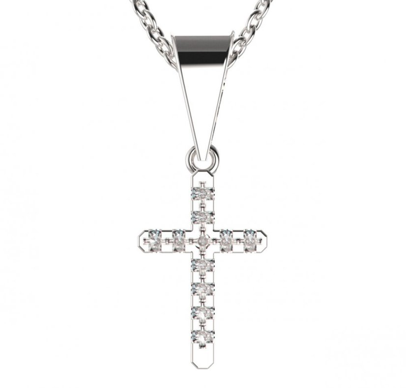 BG zlatý přívěšek křížek 1106 Žluté zlato - 585 Diamant