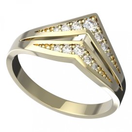 BG zlatý diamantový prstýnek 785 Žluté zlato - 585 Diamant lab-grown
