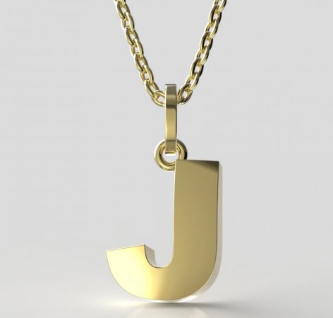 BeKid, Gold kids pendant - letter J - Metal: Yellow gold 585