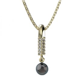 BG zlatý přívěšek 1291s perlou Žluté zlato - 585 Bílý kubický zirkon