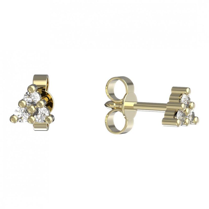 BeKid dětské náušnice 773 Žluté zlato - 585 Diamant