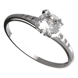 BG zlatý prstýnek 558 K Bílé zlato - 585 Diamant