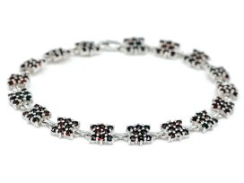 BG náramek český přírodní granát  117 Stříbro 925 - rhodium Granát