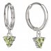 BeKid, Gold kids earrings -776 - Switching on: Circles 15 mm, Metal: White gold 585, Stone: Green cubic zircon