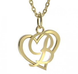 BG zlatý přívěsek písmenko B - 1411 Bílé zlato - 585