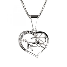 BG zlatý přívěšek Střelec 042 Bílé zlato - 585 Bílý kubický zirkon