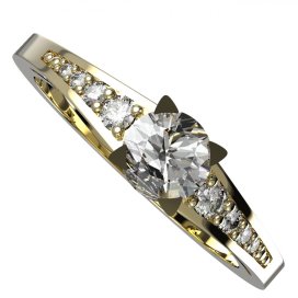 BG zlatý diamantový prstýnek 985 Růžové zlato 585 (30-90dní) Diamant lab-grown