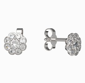 BG zlaté náušnice 552 Bílé zlato - 585 Diamant