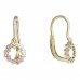 BeKid, Gold kids earrings -855 - Switching on: Brizura 0-3 roky, Metal: Yellow gold 585, Stone: Pink cubic zircon