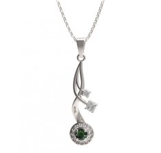 BG přívěs ktlhového tvatl 541-P Stříbro 925 - rhodium Vltavín a  kubický zirkon