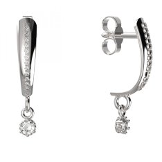 BG zlaté náušnice 1292 Bílé zlato - 585 Diamant