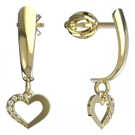 BeKid dětské náušnice srdíčko 597 Žluté zlato - 585 Diamant