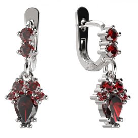 BG náušnice  258-27 Stříbro 925 - rhodium Granát