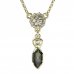 BG necklace with moldavite 954 - Metal: Yellow gold 585, Stone: Moldavite and diamond