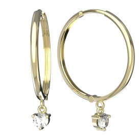 BG zlaté diamantové náušnice 782 Žluté zlato - 585 Diamant lab-grown