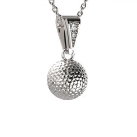 BG zlatý diamantový přívěšek Golfový míč 1379 Bílé zlato - 585 Bílý kubický zirkon
