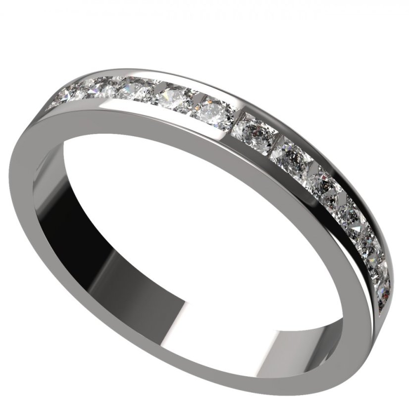 BG zlatý diamantový prstýnek 500 Bílé zlato - 585 Diamant lab-grown